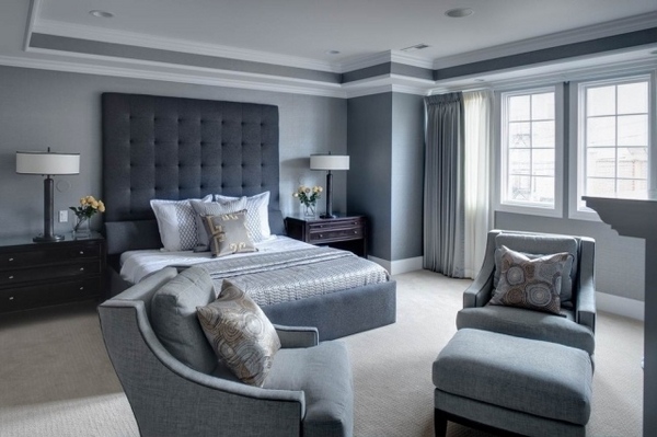 bedroom-color-schemes-neutral-colors-gray-furniture-tufted-headboard