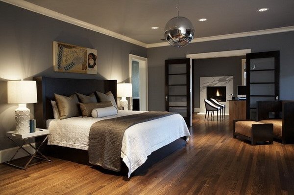 color-schemes-for-small-bedrooms-neutral-colors-gray-walls-brown-accents